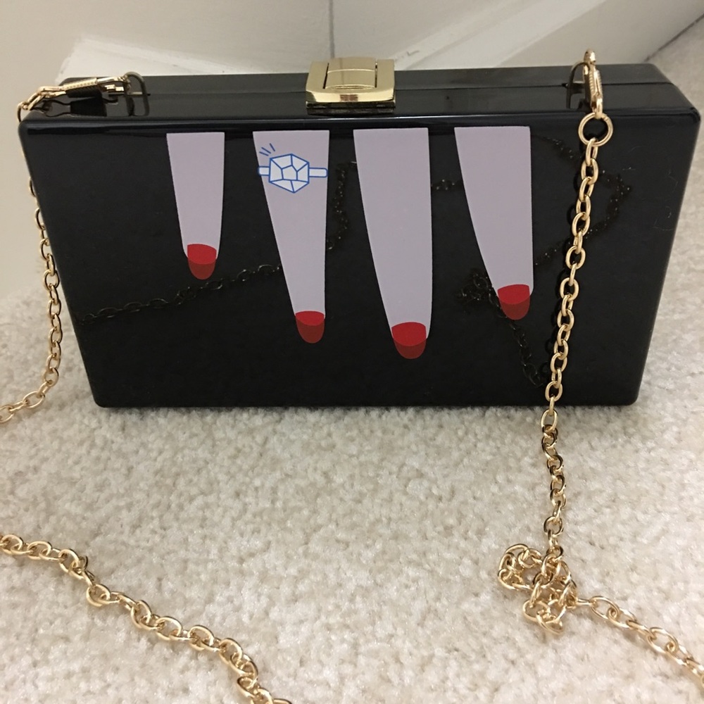 Black Acrylic Clutch/ Handbag